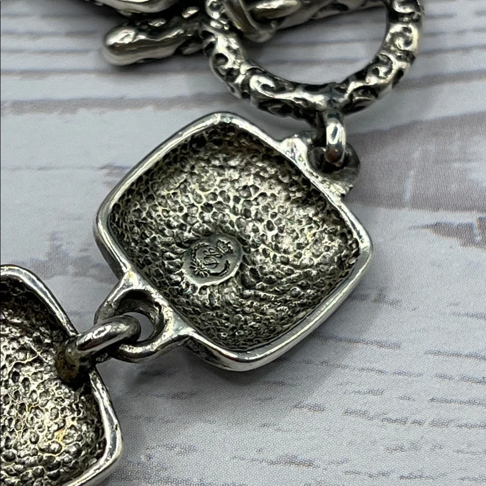 Bracelet Bailey Silver Floral Bracelet Vintage Swirl Toggle Closure